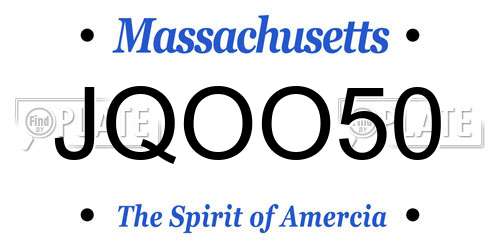 JQOO50 Massachusetts License Plate
