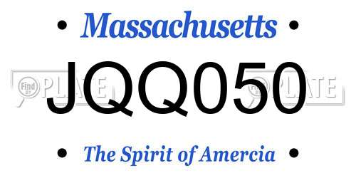 JQQ050 Massachusetts License Plate