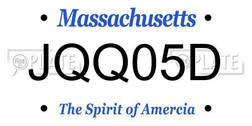 JQQ05D Massachusetts License Plate