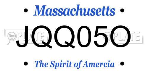 JQQ05O Massachusetts License Plate