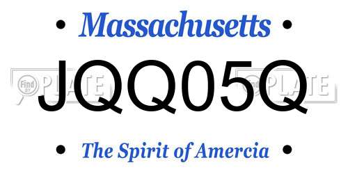 JQQ05Q Massachusetts License Plate