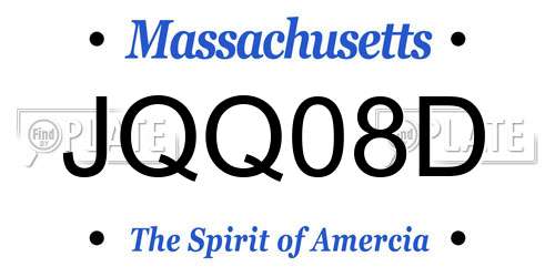 JQQ08D Massachusetts License Plate