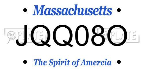 JQQ08O Massachusetts License Plate