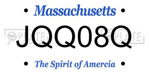 JQQ08Q Massachusetts License Plate
