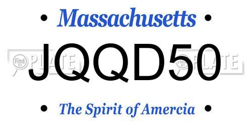 JQQD50 Massachusetts License Plate