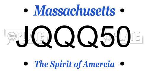 JQQQ50 Massachusetts License Plate