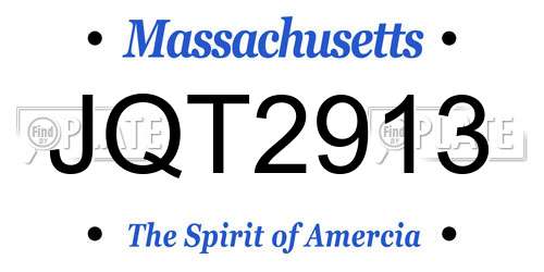 JQT2913 Massachusetts License Plate