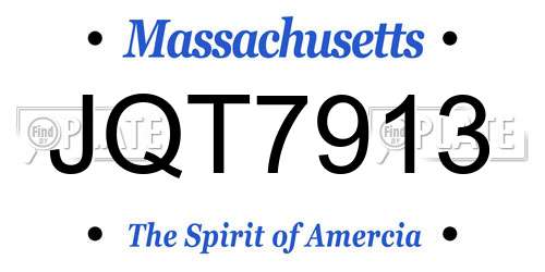 JQT7913 Massachusetts License Plate
