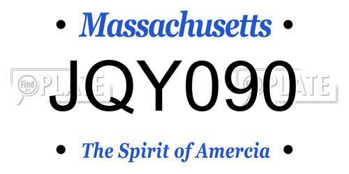 JQY090 Massachusetts License Plate