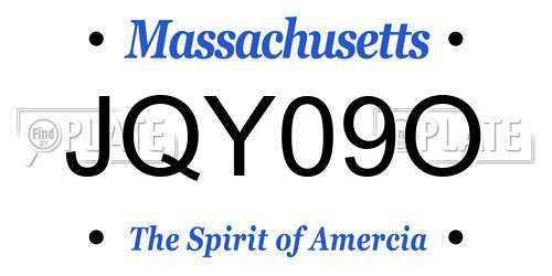 JQY09O Massachusetts License Plate