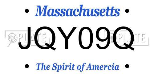 JQY09Q Massachusetts License Plate