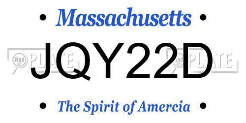JQY22D Massachusetts License Plate