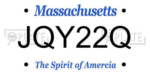 JQY22Q Massachusetts License Plate