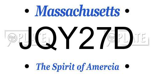 JQY27D Massachusetts License Plate