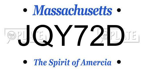 JQY72D Massachusetts License Plate