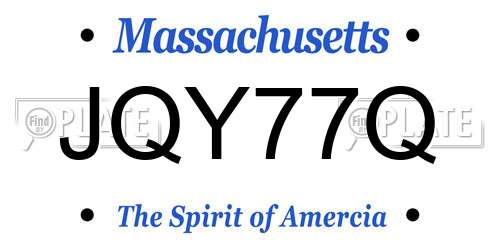 JQY77Q Massachusetts License Plate