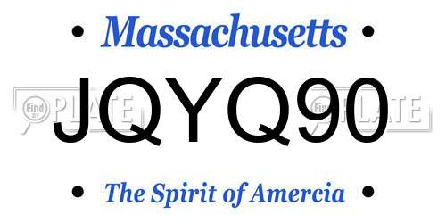 JQYQ90 Massachusetts License Plate