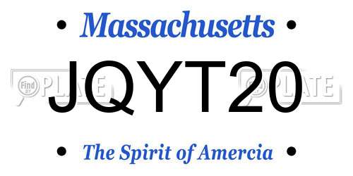 JQYT20 Massachusetts License Plate