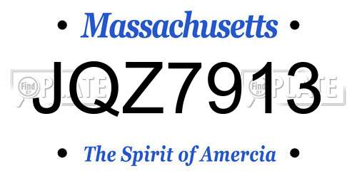 JQZ7913 Massachusetts License Plate