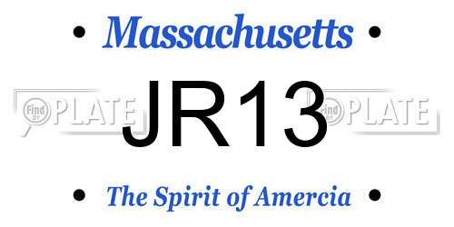 JR13 Massachusetts License Plate