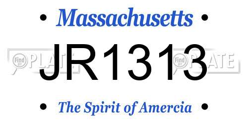 JR1313 Massachusetts License Plate