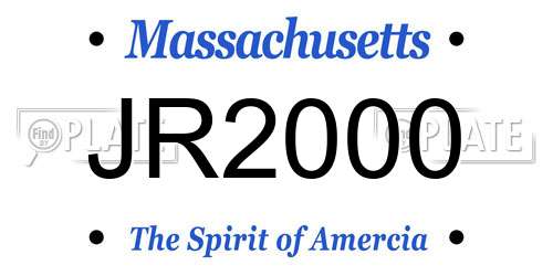 JR2000 Massachusetts License Plate