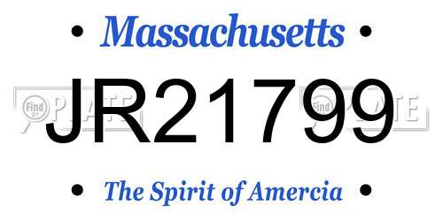 JR21799 Massachusetts License Plate