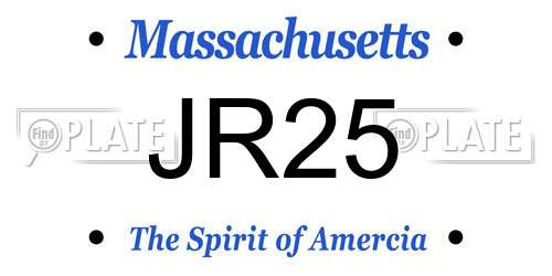 JR25 Massachusetts License Plate