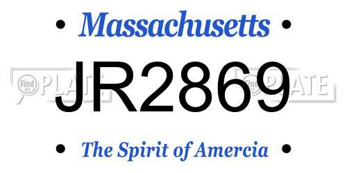JR2869 Massachusetts License Plate