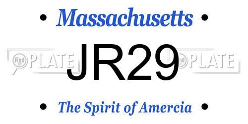 JR29 Massachusetts License Plate