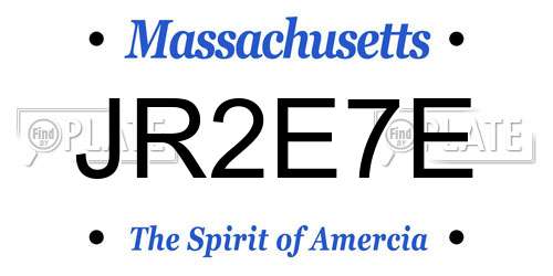 JR2E7E Massachusetts License Plate