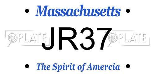JR37 Massachusetts License Plate