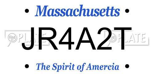 JR4A2T Massachusetts License Plate