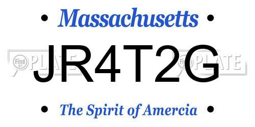 JR4T2G Massachusetts License Plate