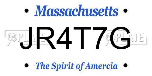 JR4T7G Massachusetts License Plate