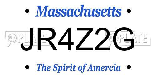 JR4Z2G Massachusetts License Plate