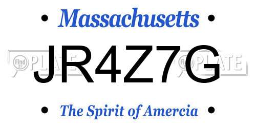 JR4Z7G Massachusetts License Plate