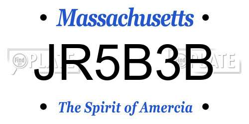 JR5B3B Massachusetts License Plate