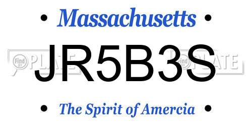 JR5B3S Massachusetts License Plate