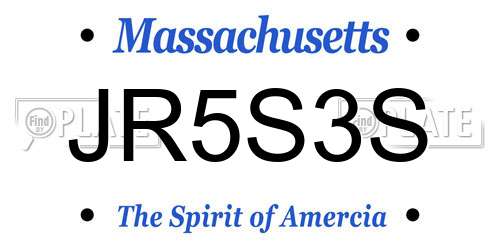 JR5S3S Massachusetts License Plate