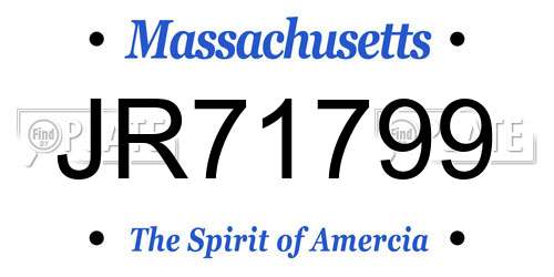 JR71799 Massachusetts License Plate