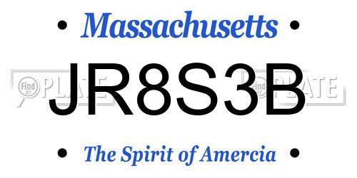 JR8S3B Massachusetts License Plate