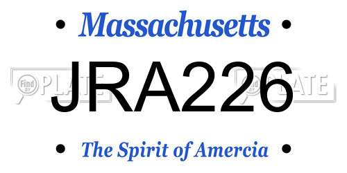 JRA226 Massachusetts License Plate