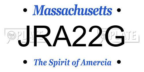 JRA22G Massachusetts License Plate