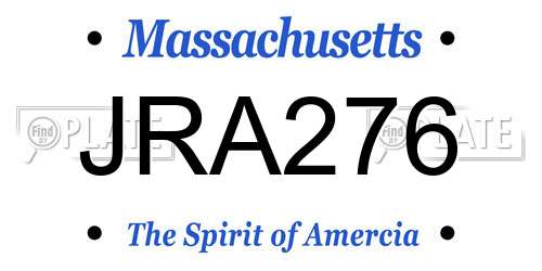 JRA276 Massachusetts License Plate