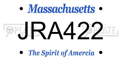 JRA422 Massachusetts License Plate