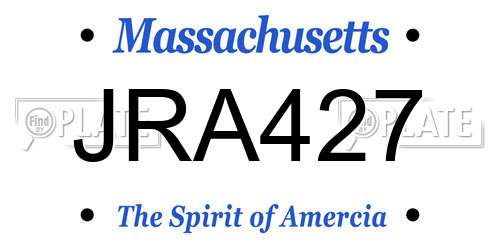 JRA427 Massachusetts License Plate