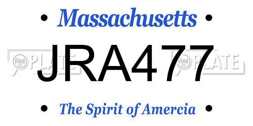 JRA477 Massachusetts License Plate