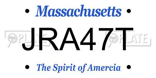 JRA47T Massachusetts License Plate