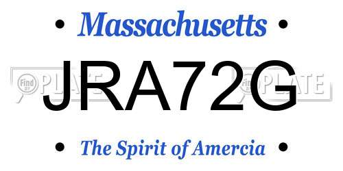 JRA72G Massachusetts License Plate